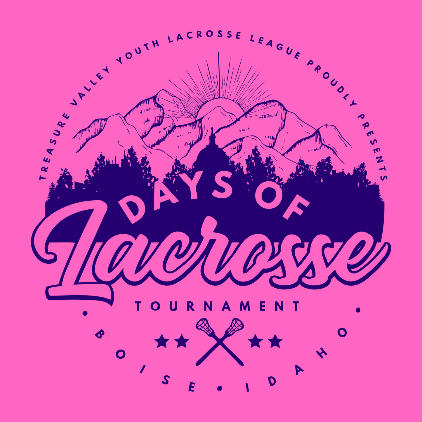 Neon Pink PRESALE: TVYLAX Days Of Lacrosse T-Shirt (Personalizations Available)